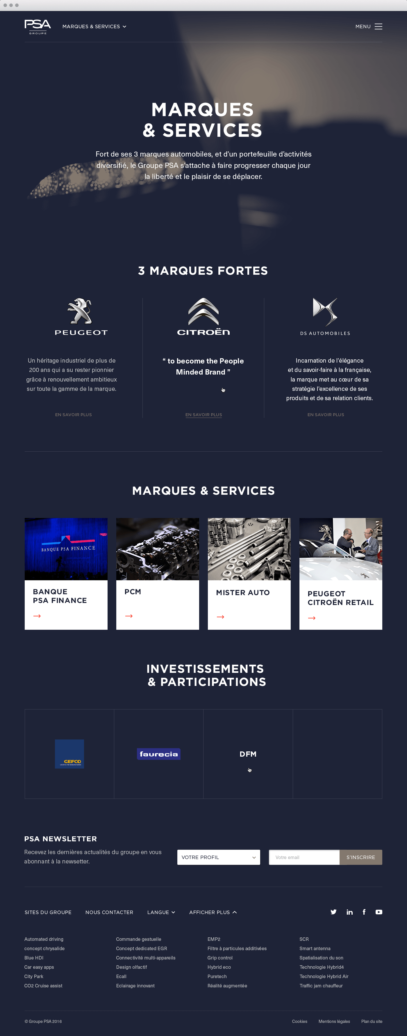 Groupe PSA site institutionnel