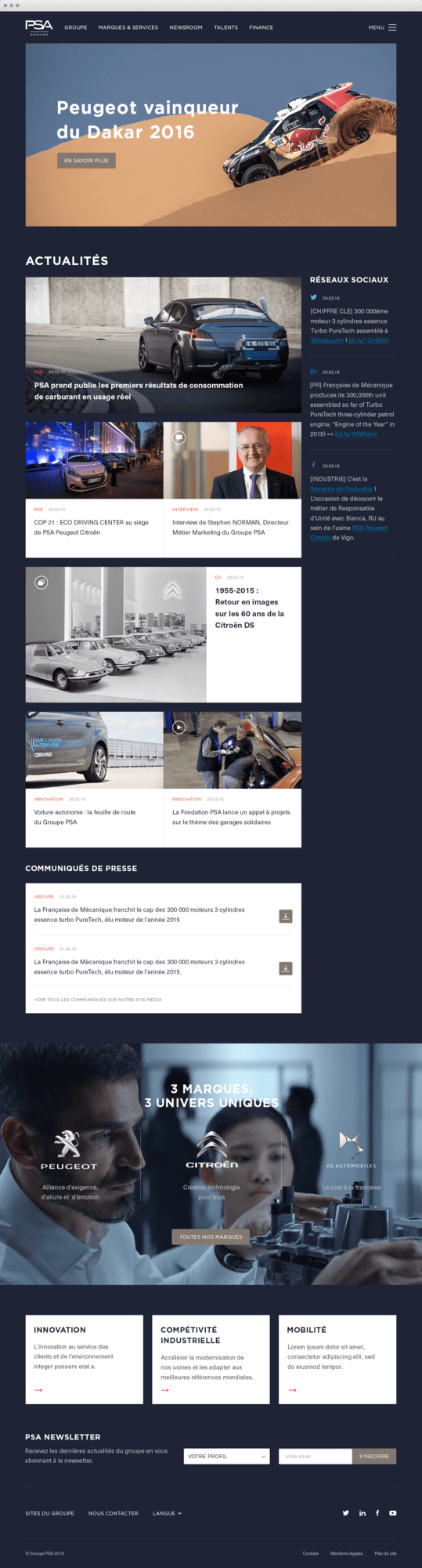 Groupe PSA site institutionnel