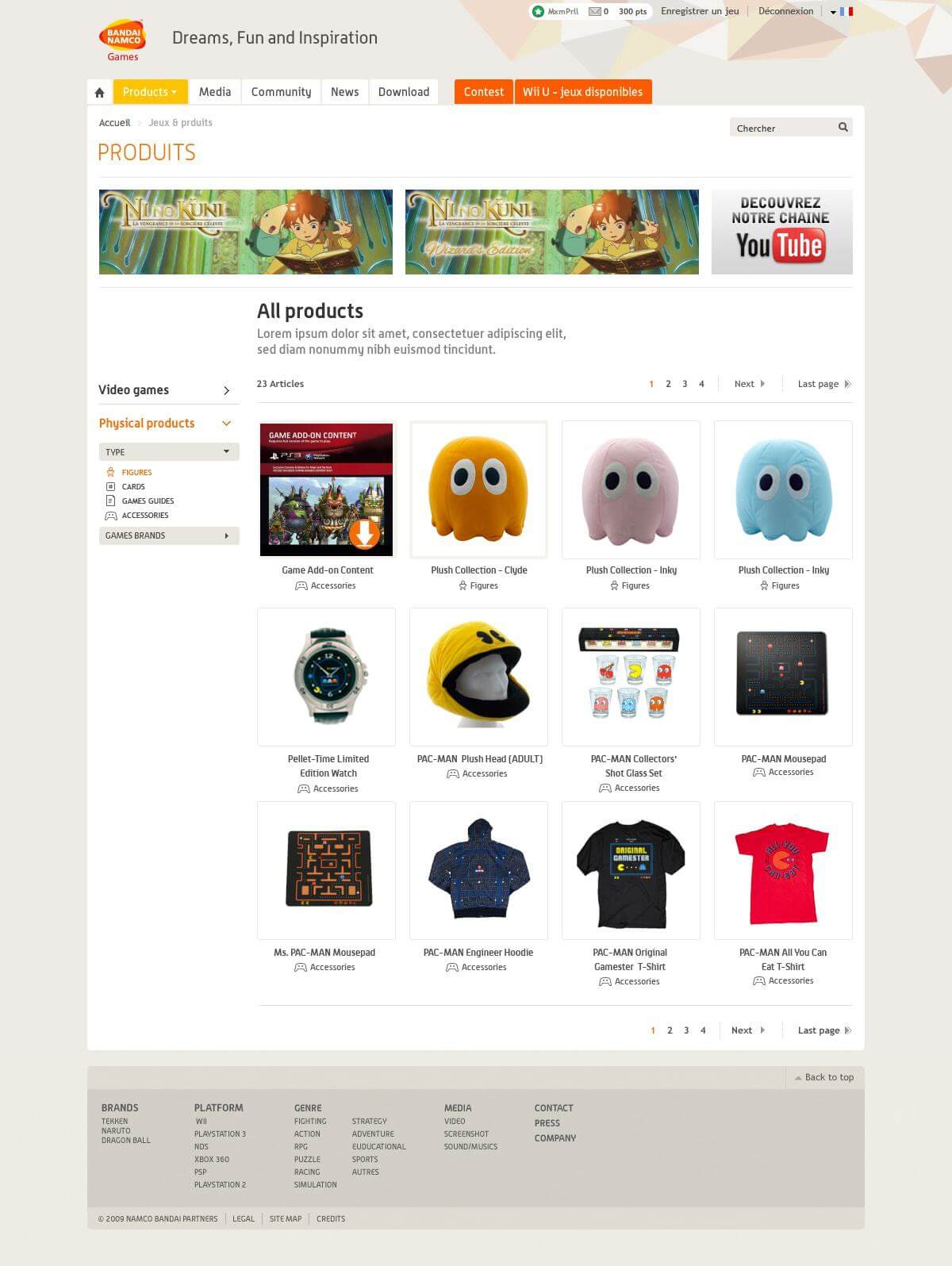 Namco Bandai Games site institutionnel